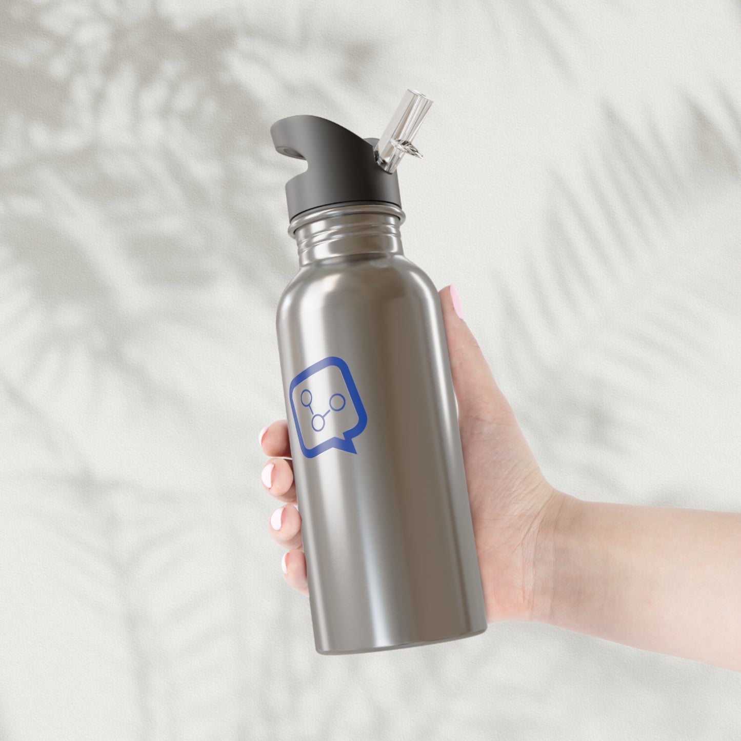 InfluenceLogic Stainless Steel Water Bottle With Straw, 20oz
