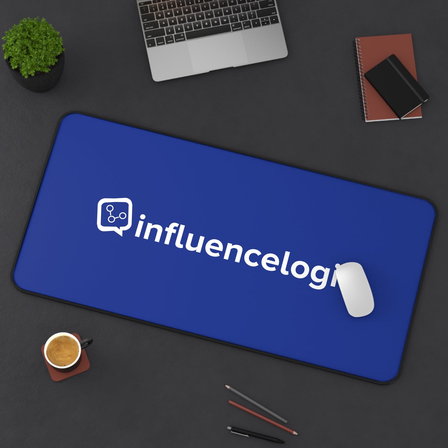 InfluenceLogic Blue Desk Mat