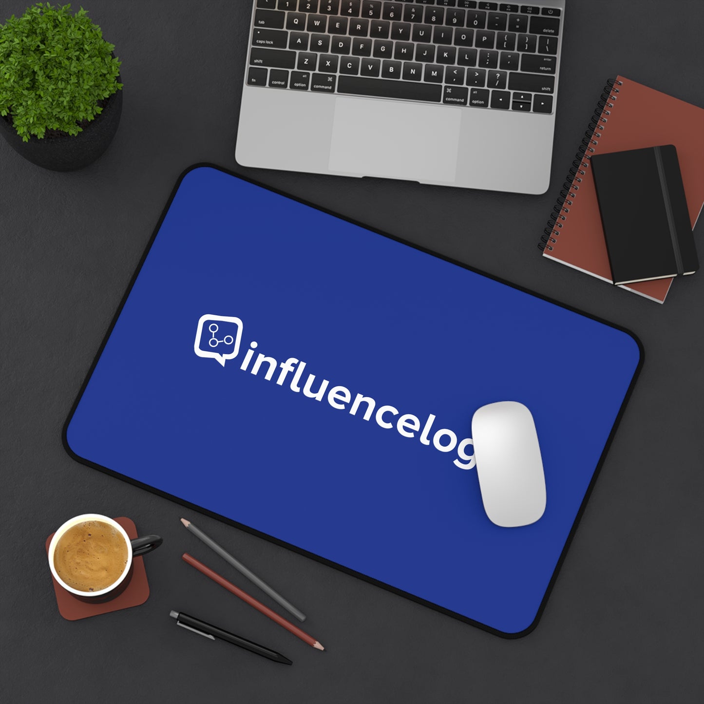 InfluenceLogic Blue Desk Mat