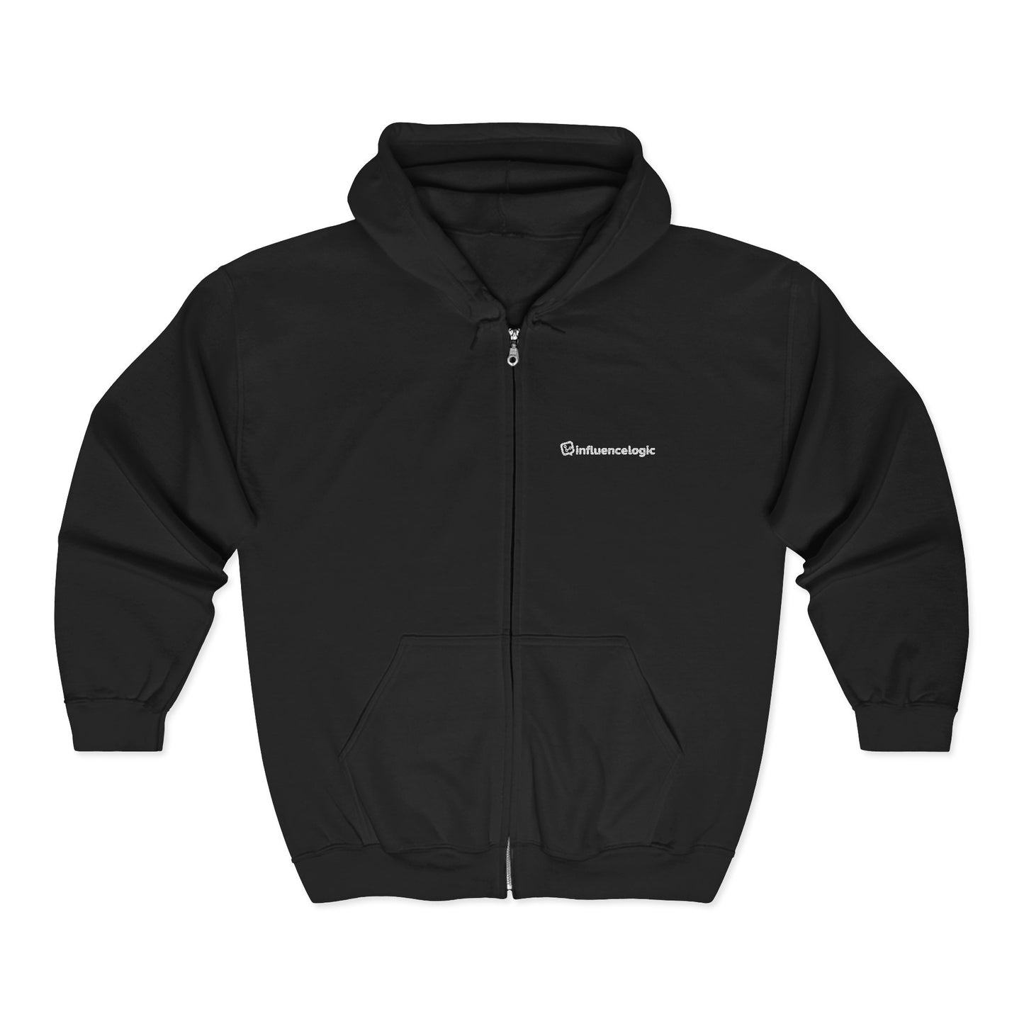 InfluenceLogic Black Unisex Heavy Blend™ Full Zip Hooded Sweatshirt