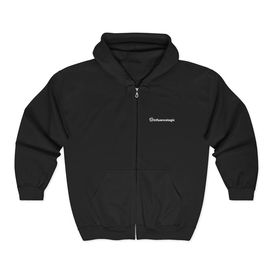 InfluenceLogic Black Unisex Heavy Blend™ Full Zip Hooded Sweatshirt