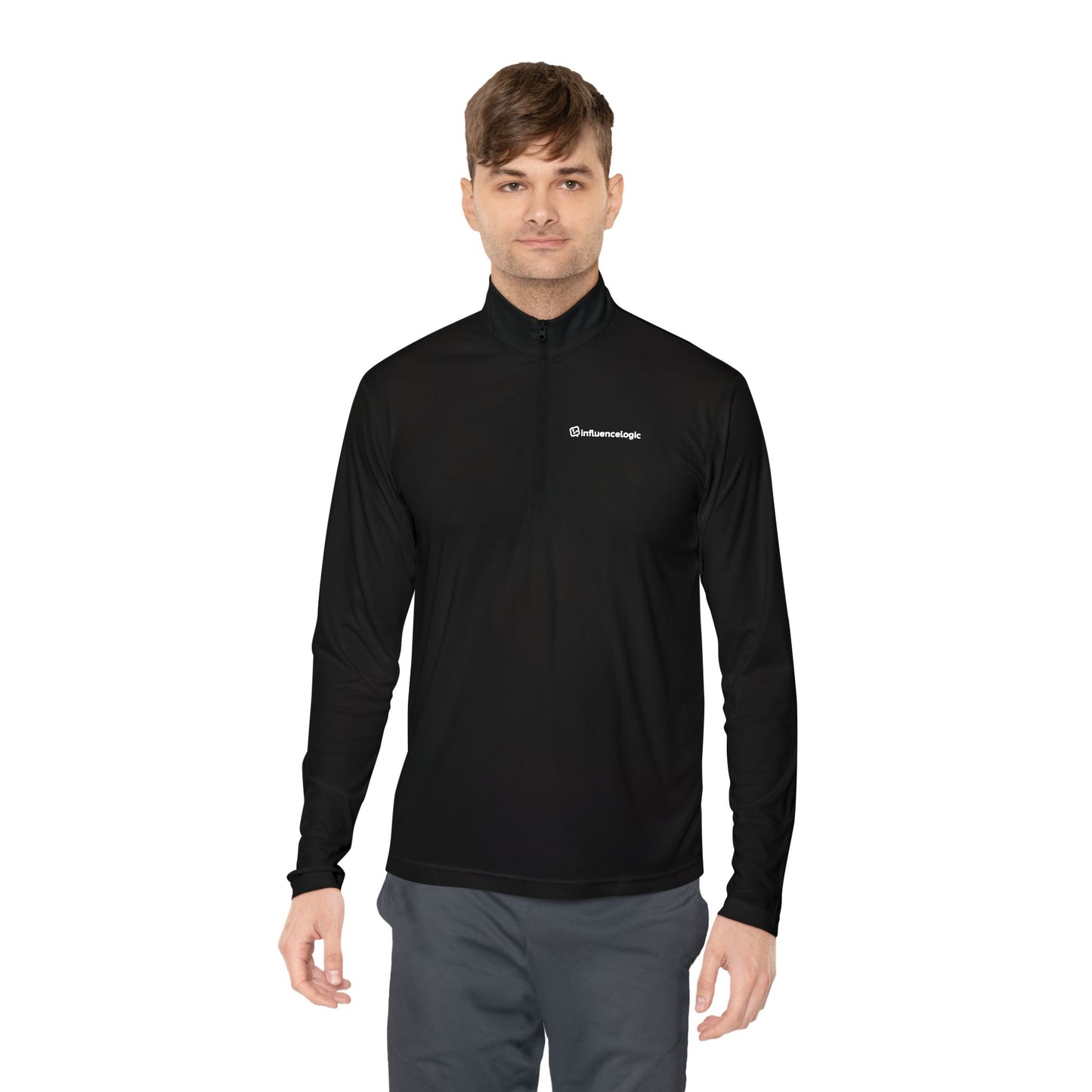 InfluenceLogic Unisex Quarter-Zip Pullover - White Logo