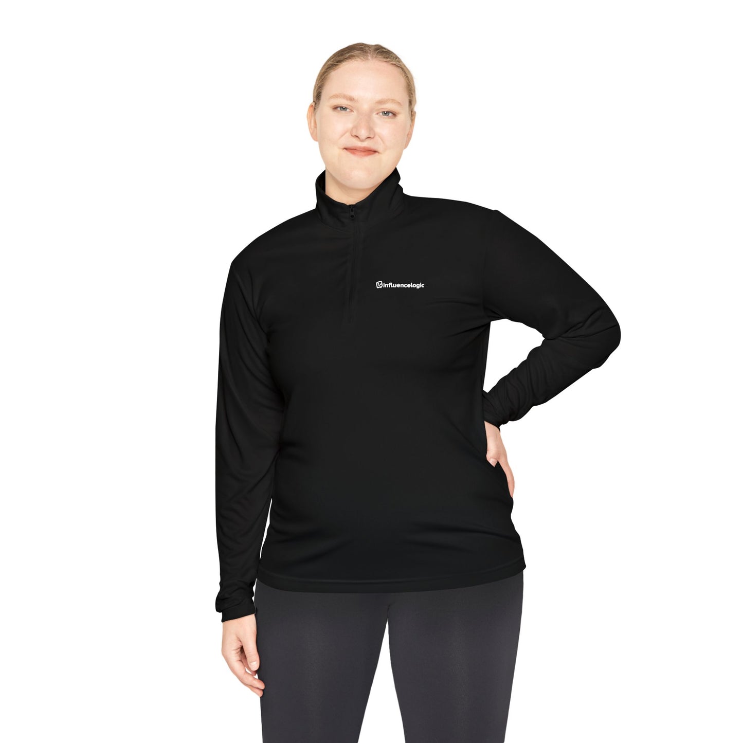 InfluenceLogic Unisex Quarter-Zip Pullover - White Logo
