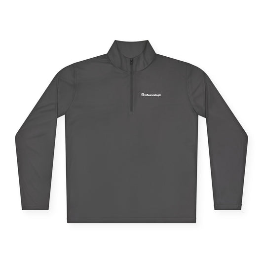 InfluenceLogic Unisex Quarter-Zip Pullover - White Logo