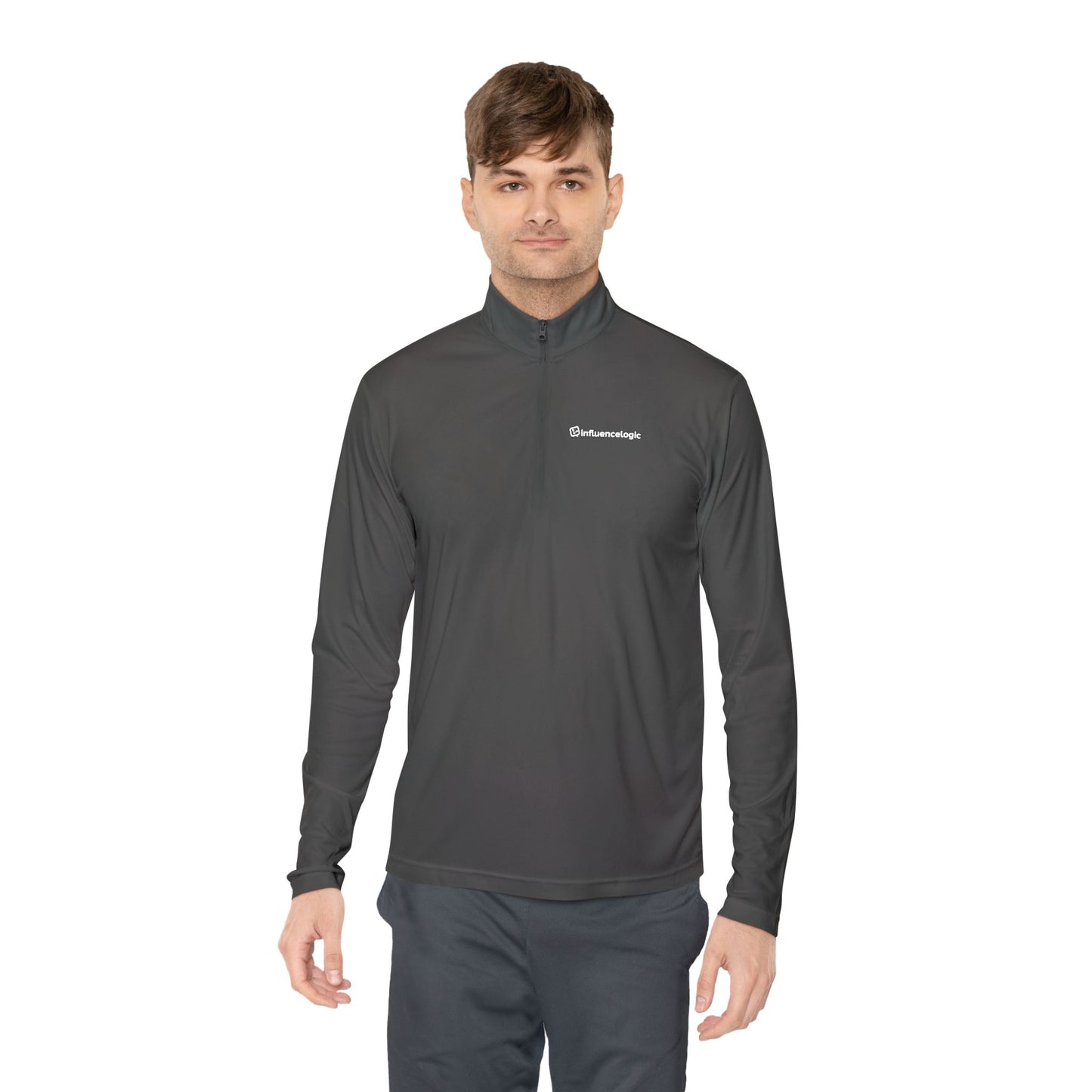 InfluenceLogic Unisex Quarter-Zip Pullover - White Logo