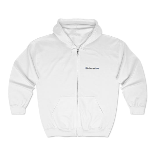 InfluenceLogic White Unisex Heavy Blend™ Full Zip Hooded Sweatshirt