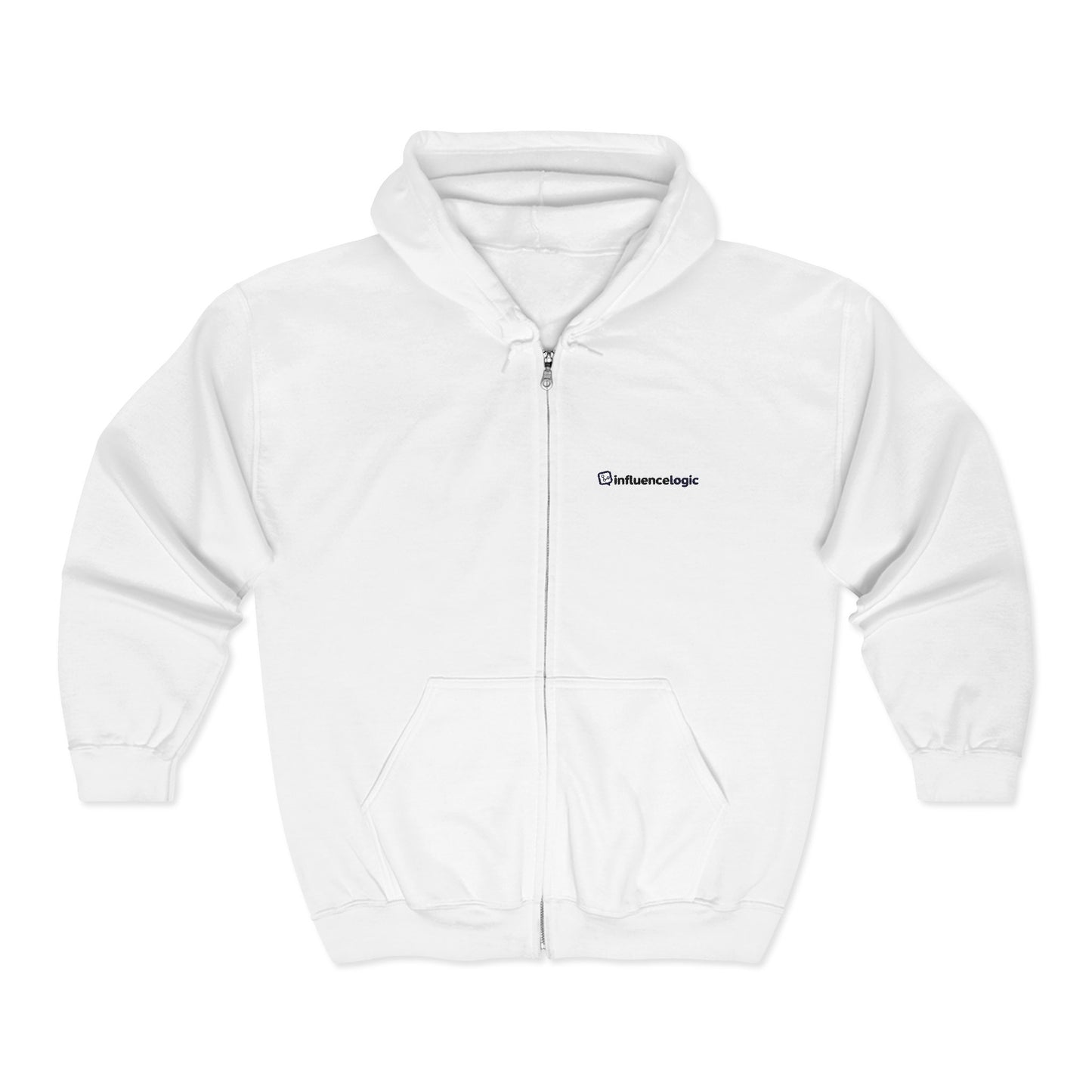 InfluenceLogic White Unisex Heavy Blend™ Full Zip Hooded Sweatshirt