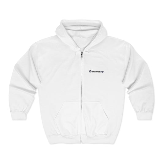 InfluenceLogic White Unisex Heavy Blend™ Full Zip Hooded Sweatshirt