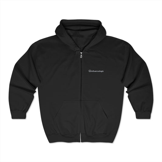 InfluenceLogic Black Unisex Heavy Blend™ Full Zip Hooded Sweatshirt